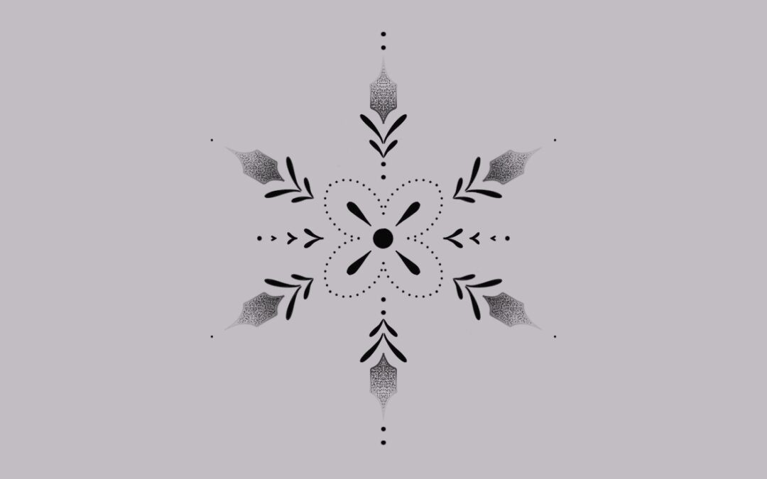 A fine line, delicate ornamental tattoo design