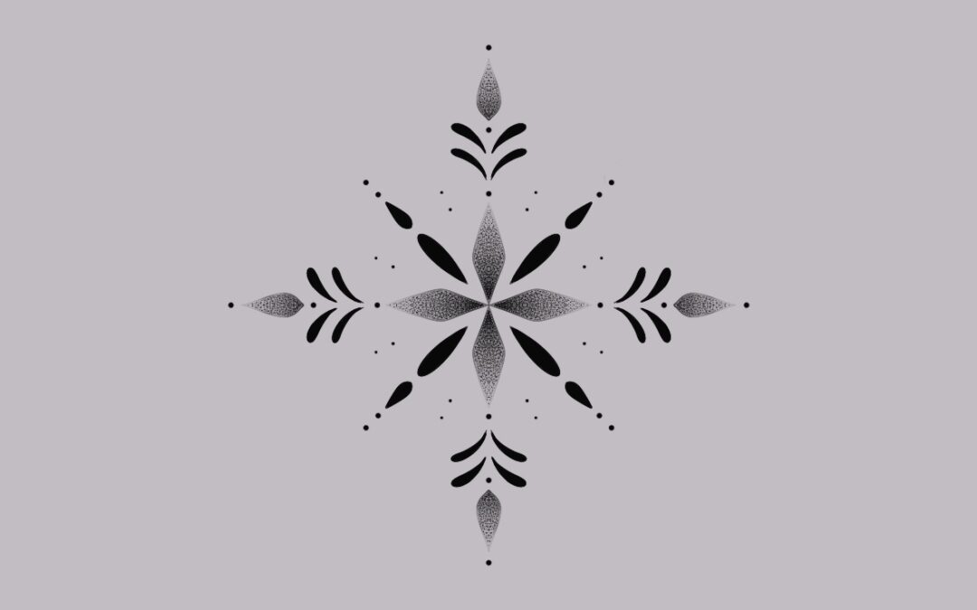 A fine line, delicate ornamental tattoo design